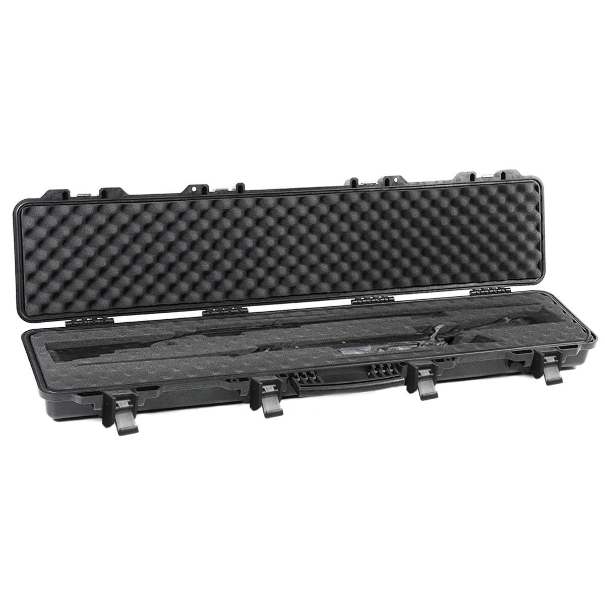 Premium Hard Locking Rifle Case with Intensive Convoluted Foam - Ultra Protective Gun Storage for AR-15, Shotguns & Firearms | Secure Travel & Home Defense | Hunting & Shooting Range Accessories