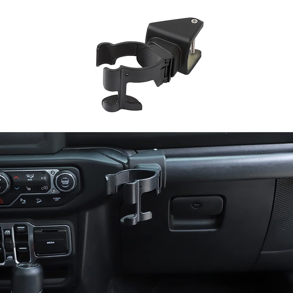 Jeep Wrangler JL (2018-2021) Center Console Phone Mount & Cup Holder - ABS Car Accessories for Navigation, Hands-Free Driving & Road Trips