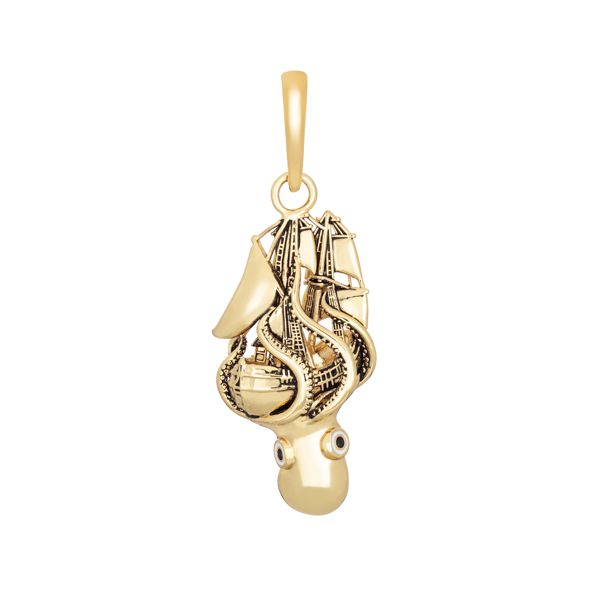 Kraken Charm Pendant Necklace - Mythical Sea Monster Jewelry for Men & Women - Perfect for Halloween, Cosplay, and Gift Giving