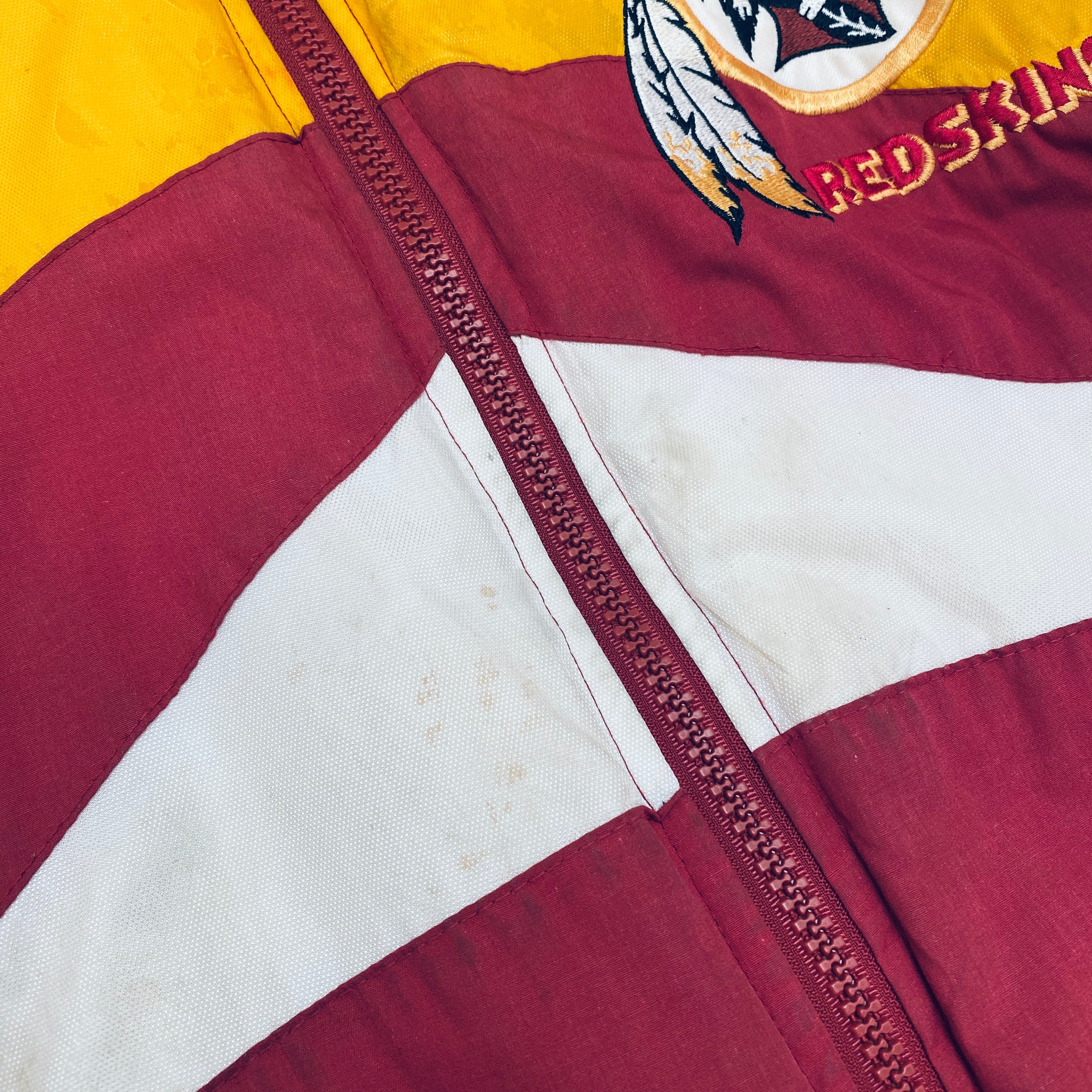 Washington Redskins 1990s Vintage NFL Jacket - Pro Player Reverse Spellout Full Zip Hoodie (Large) | Retro Football Fan Gear for Game Day & Casual Wear