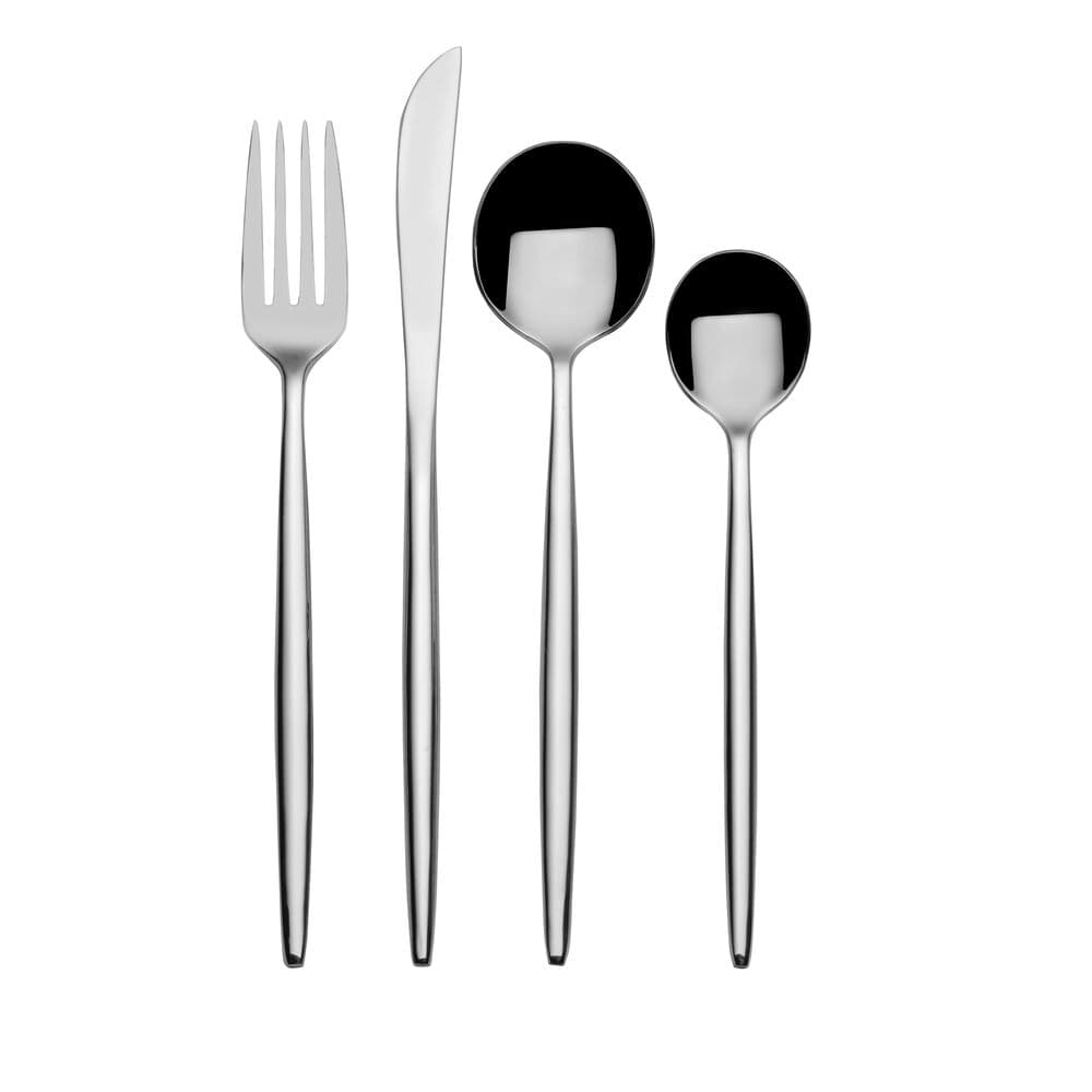 Premium Shea Forged 16-Piece Stainless Steel Flatware Set - Service for 4 - Elegant Dinnerware for Formal Dining, Wedding Gifts & Home Entertaining
