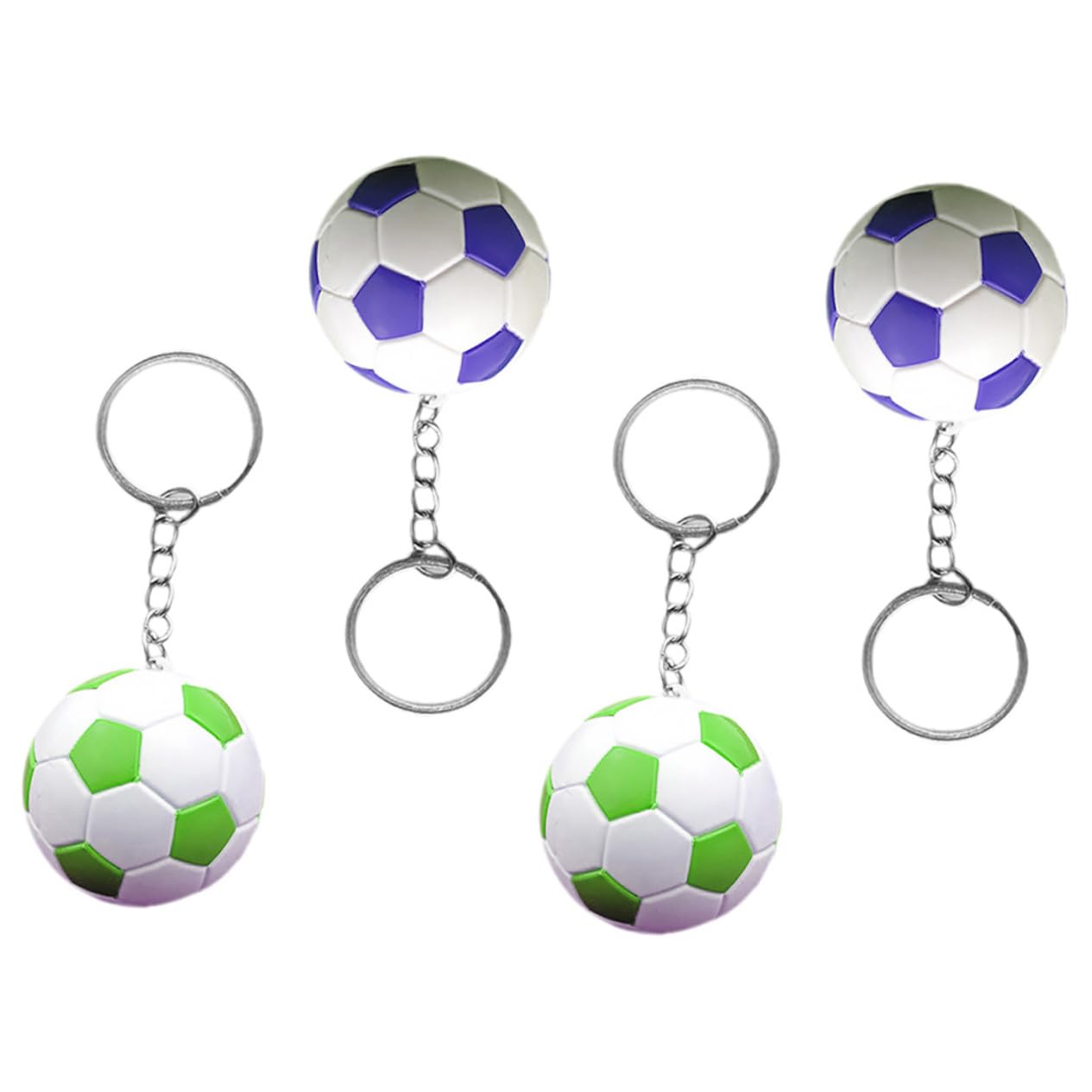 MOBUTOFU 4pcs Soccer Keychains for Boys and Girls - Green Sports Key Decorations for Backpacks, Bags, and Gifts