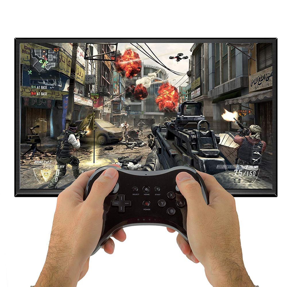 Premium Black Wireless Pro Game Controller - Compatible with Wii U, Nintendo Switch | Ergonomic Design for Long Gaming Sessions, Multiplayer & Competitive Play