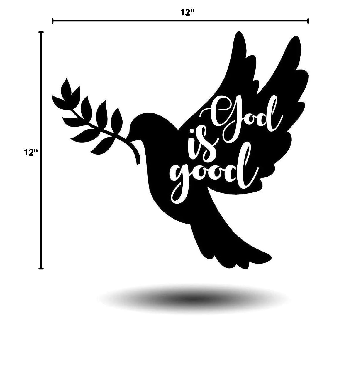 Peace Dove Metal Wall Art - Small Indoor & Outdoor Decor for Living Room, Bedroom, Dining - Inspirational Gift