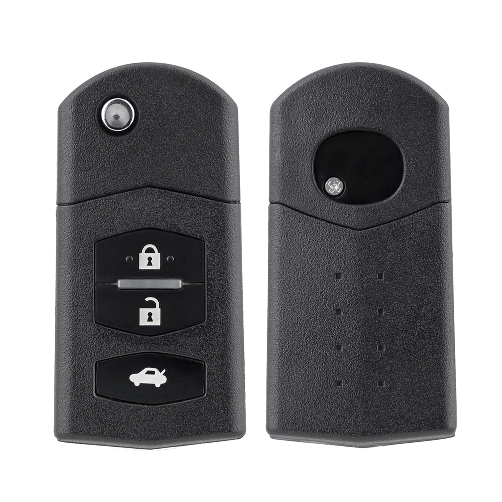 3 Buttons Car Key Fob Case Cover for Mazda 3 6 MX5 RX8 & Mitsubishi - Replacement Key Shell with Screwdriver, Key Ring & CR1616 Battery (Perfect for Key Protection & DIY Replacement)