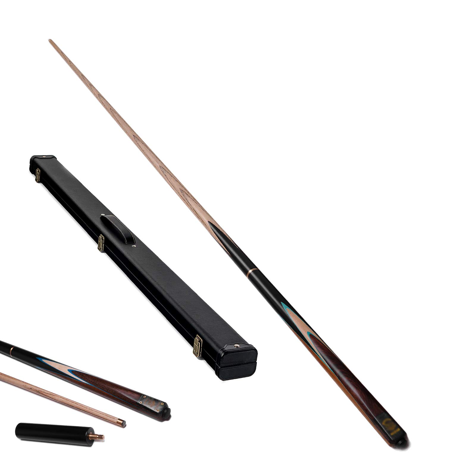 XYNH 57-Inch Professional Billiard Cue Stick with Hardwood Pool Cue Case - Premium Weight & Control for Snooker & Pool Players - Perfect for Home Game Rooms & Commercial Bars