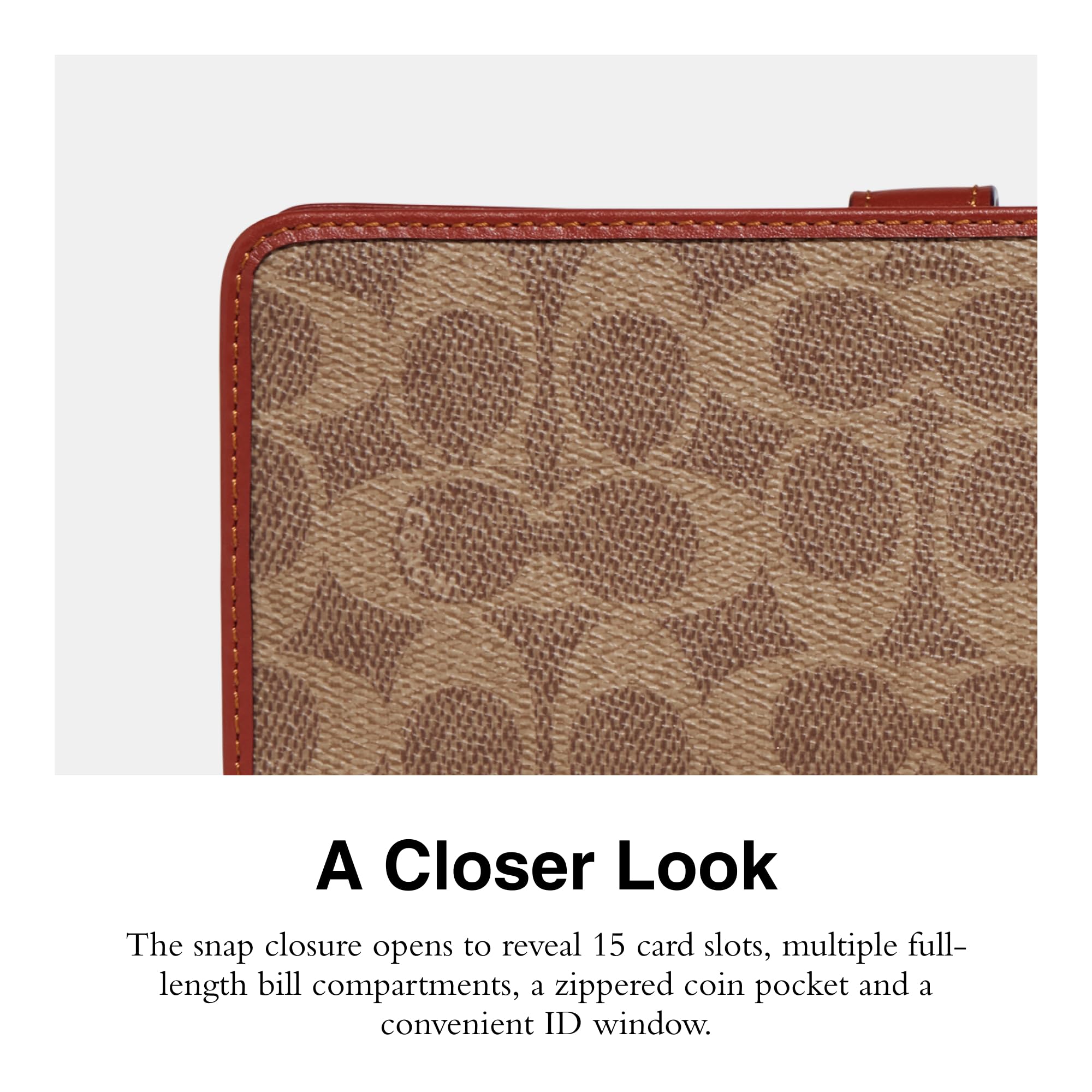 Coach Women's Essential Slim Wallet - Genuine Leather Compact Card Holder with RFID Protection | Perfect for Everyday Use, Travel & Minimalist Lifestyle