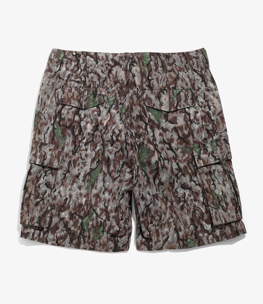 Men's Belted BDU Shorts - Cotton Ripstop Fabric, S2W8 Horn Camo Pattern - Military Tactical Shorts for Outdoor Hunting & Airsoft