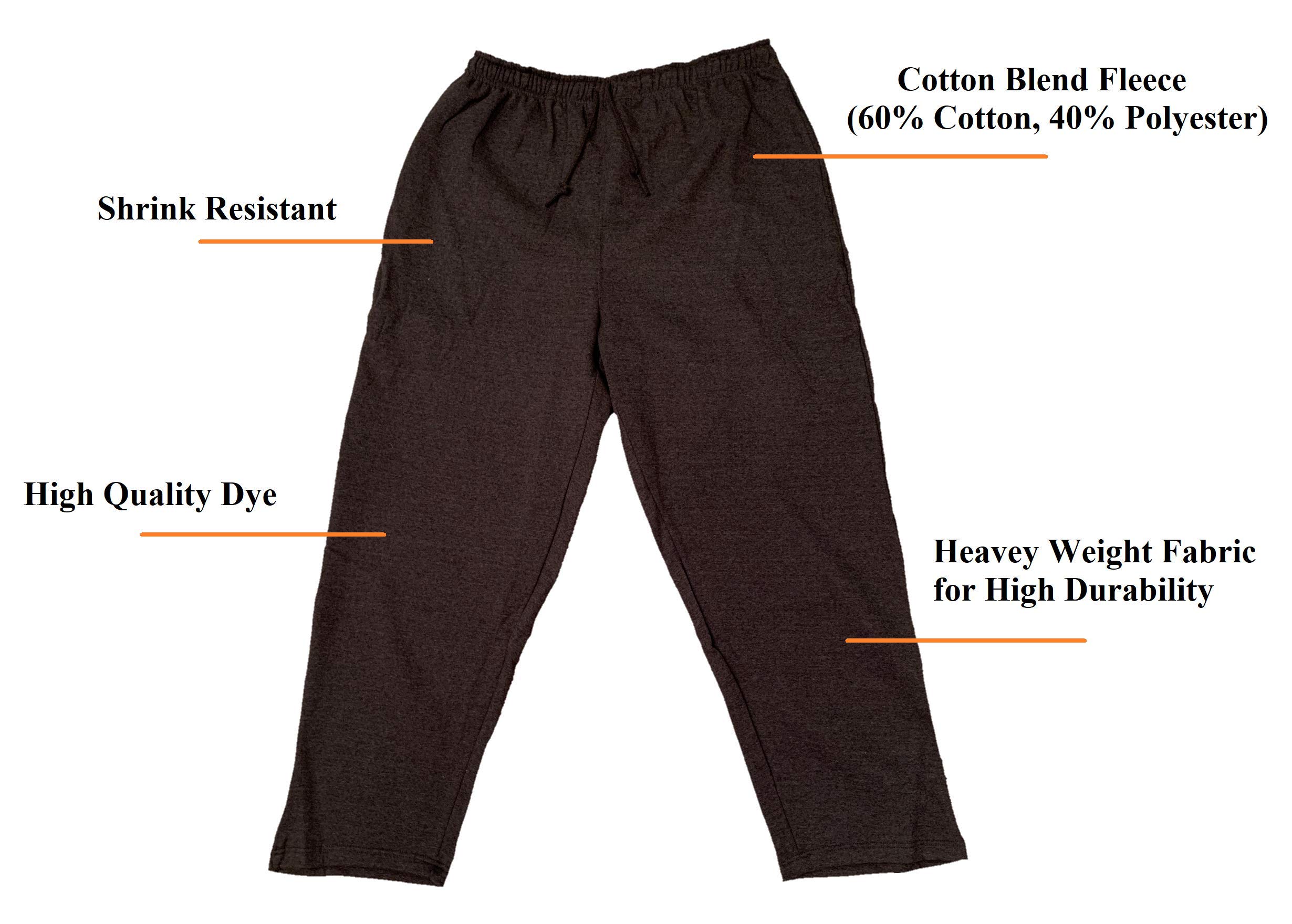 Big and Tall Sweatpants for Men - Heavyweight Cotton Joggers with Pockets | Comfortable Lounge Pants for Home, Gym & Outdoor Activities