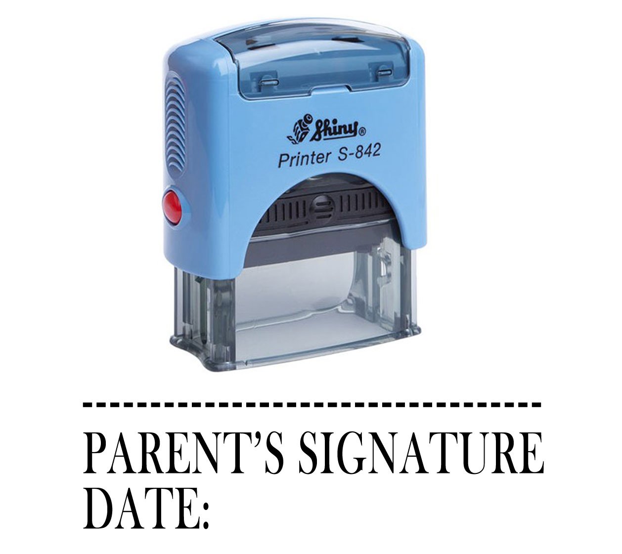 Self Inking Rubber Stamp with Parent's Signature & Date - Custom Office Stationery Stamp for School Forms, Permission Slips & Document Signing