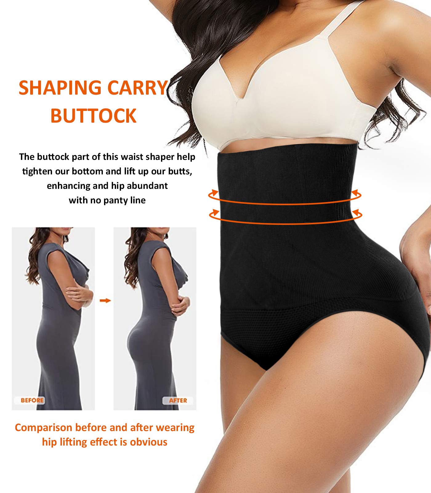 Best Shapewear for Women - Tummy Control High Waisted Underwear with Butt Lifting Thong - Body Shaper for Slimming & Smoothing - Perfect for Dresses, Workout & Everyday Wear