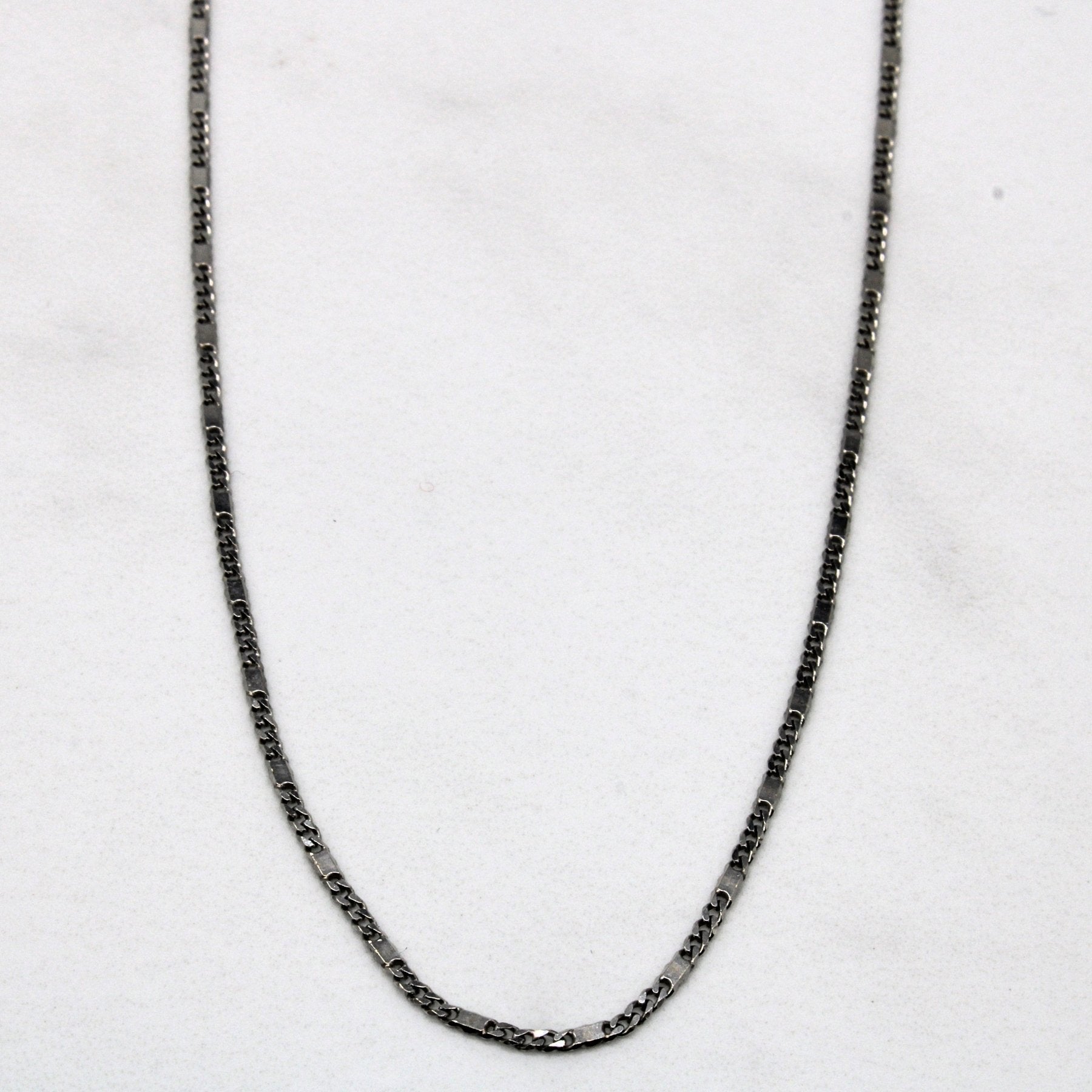 10k White Gold Modified Cuban Link Chain - 16 Inch Men's Jewelry for Everyday Wear & Special Occasions