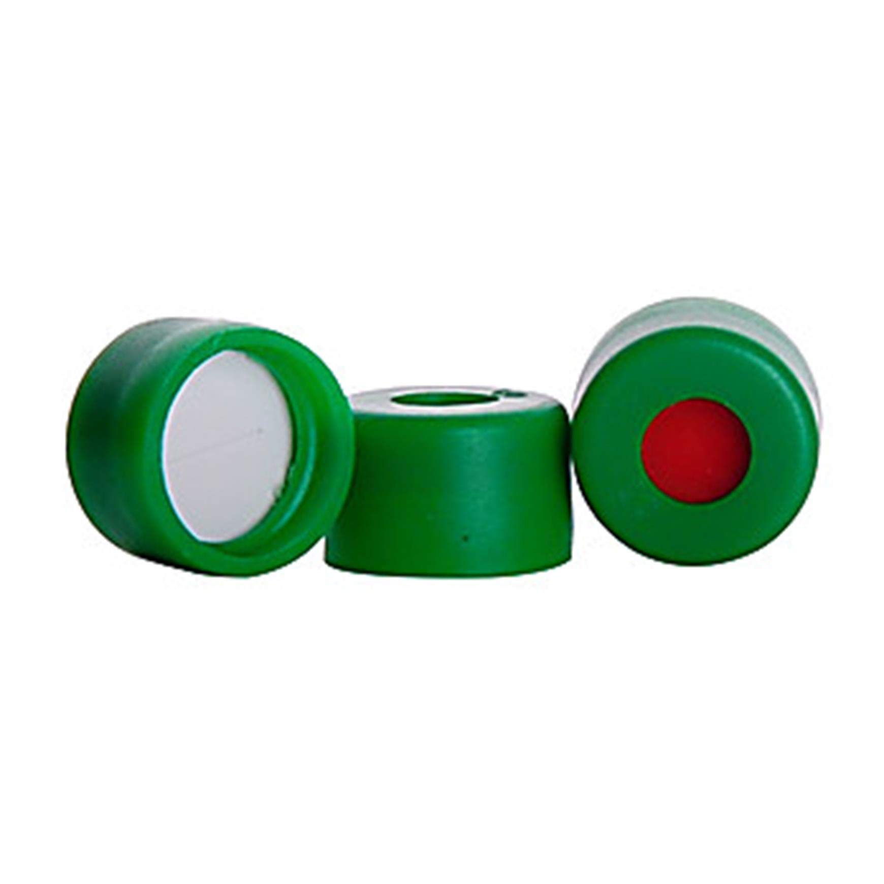 07-0020G-250 µL Microplates Component Kit - Round Insert, Green Cap, Precut FEP/Silicone Septa - Clear 350µL (100-Pack) for PCR, Sample Storage & High-Throughput Screening