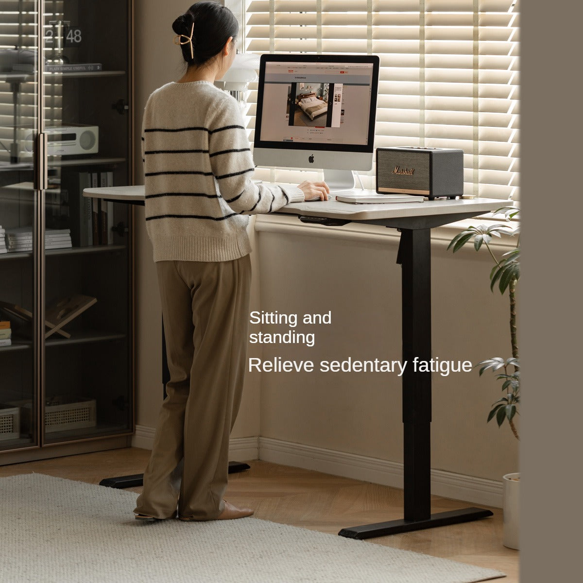 Premium Oak Solid Wood Electric Standing Desk - Adjustable Height Ergonomic Workstation for Home & Office - Perfect for Remote Work, Gaming & Study