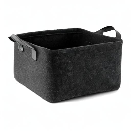 GUOZI Collapsible Storage Basket - Large Rectangular Felt Bin with PU Handles for Laundry, Toys & Organizing | Perfect for Nursery, Wardrobe, Bookshelf & Bedroom Storage Solutions | Space-Saving Home & Office Organization