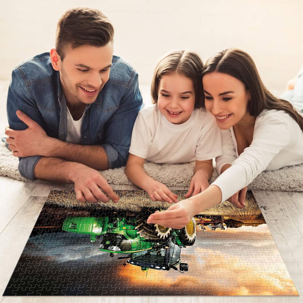 1000 Piece Tractor & Wheat Harvester Farm Puzzle for Adults & Kids - Challenging Educational Toy, Family Game, Home Decor (38x26cm) - Perfect for Stress Relief, Brain Training & Farm-Themed Room Decor