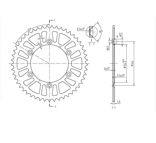 BikeMaster Rear Steel 49 Tooth Sprocket for Suzuki RM125 1992-1996 - Durable Motorcycle Replacement Part for Off-Road Racing & Trail Riding