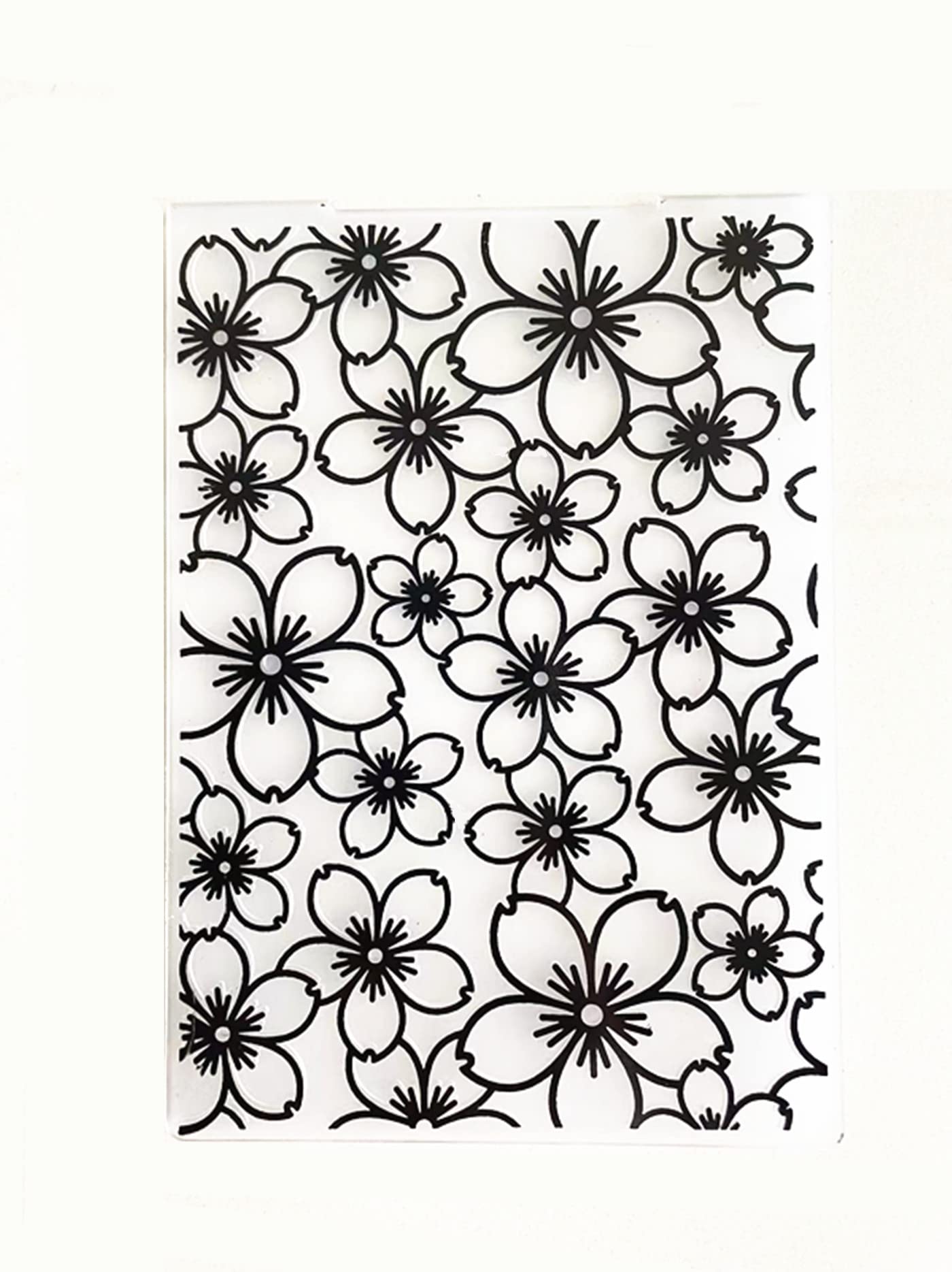 Flowers Background Plastic Embossing Folder for Scrapbooking, DIY Greeting Cards, Album Making - Floral Design Craft Template for Paper Crafts, Wedding Invitations & Home Decor Projects