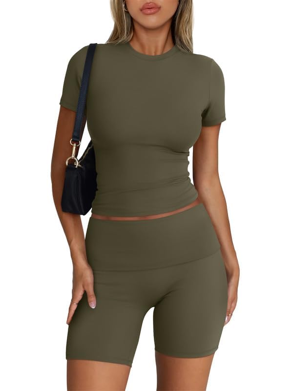 Trendy Queen Women's 2-Piece Workout Sets - Matching Shorts & Top Lounge Sets for Gym, Yoga, Running & Summer Outfits | Comfortable Athletic Wear for Women