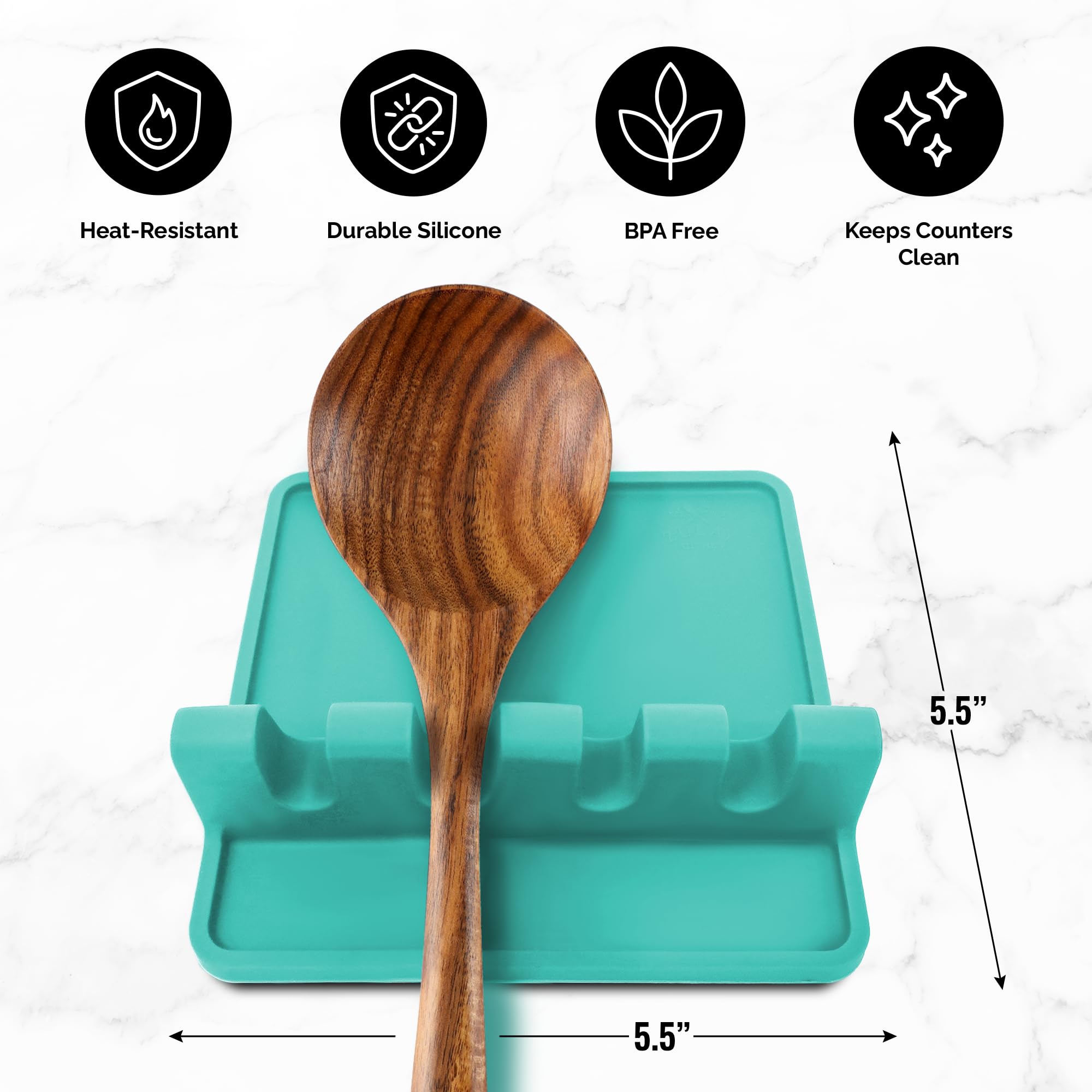 Zulay Silicone Utensil Rest - Heat-Resistant Spoon Holder for Stove Top - BPA-Free Kitchen Tool Organizer for Cooking