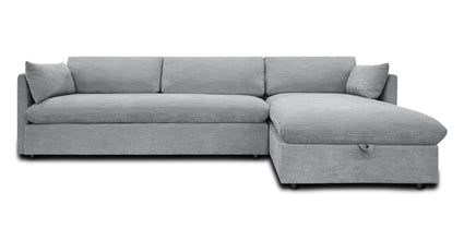 Argos Right Facing Sleeper Sectional Sofa Bed - Convertible L-Shaped Couch with Storage | Modern Living Room Furniture for Small Spaces | Perfect for Apartments, Guest Rooms & Home Theater Seating