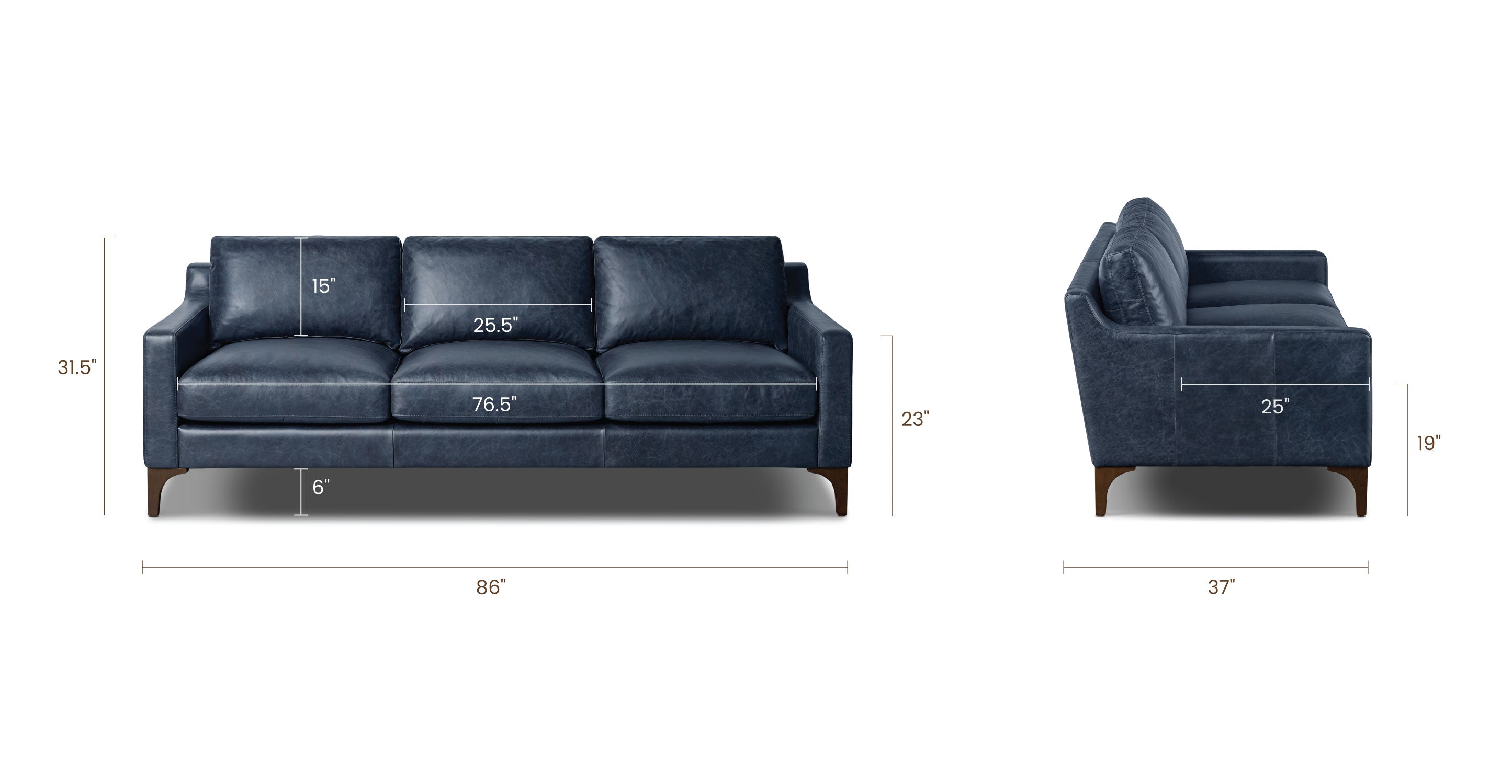 Luxury Sorrento Genuine Leather Sofa - Modern Comfort for Living Room, Office & Lounge - Perfect for Home Decor & Relaxation