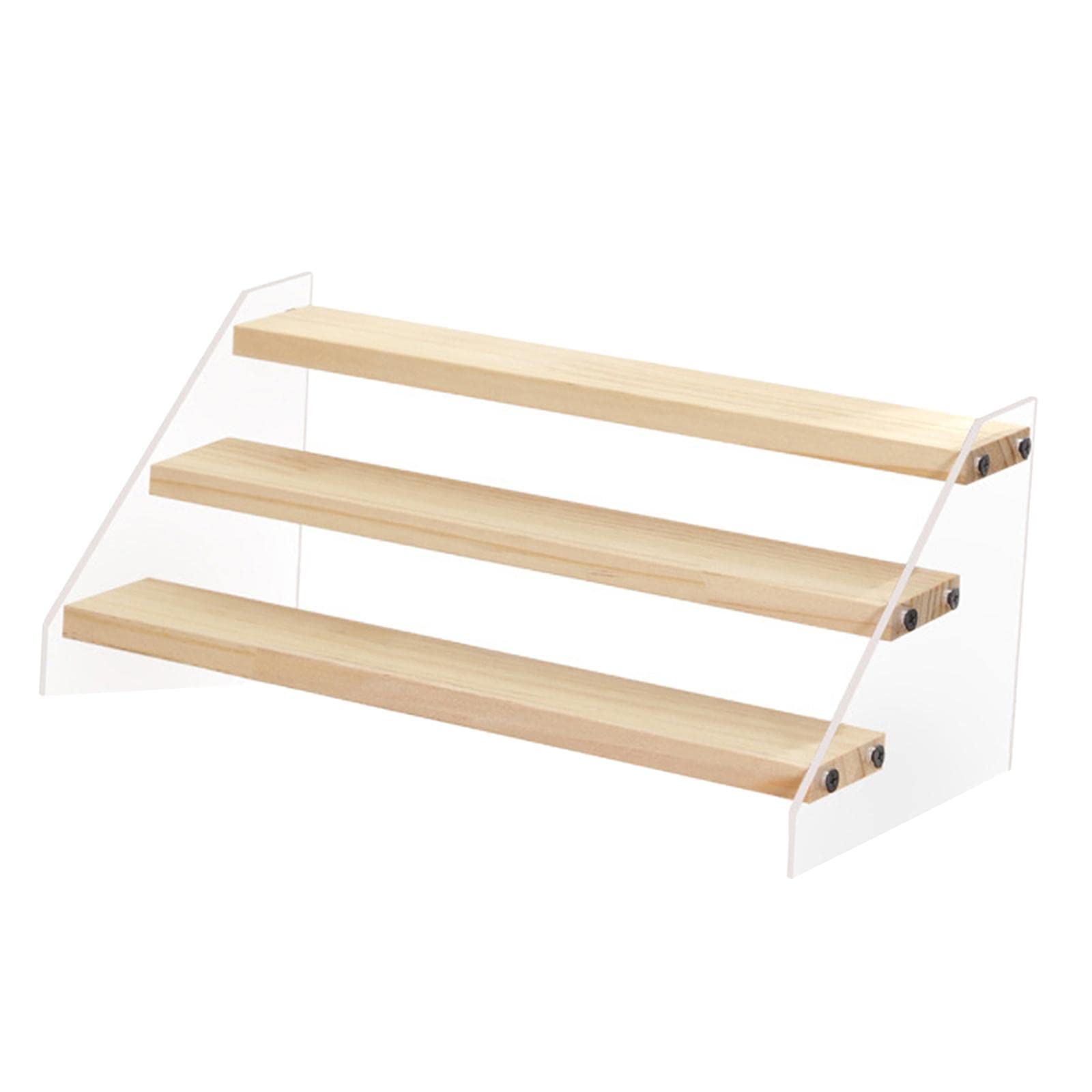 Milageto 3-Tier Acrylic Display Shelf - Clear Organizer Stand for Dolls, Figures, Cupcakes, Cosmetics & Perfume | Multi-Purpose Storage Solution for Home, Office & Retail Displays