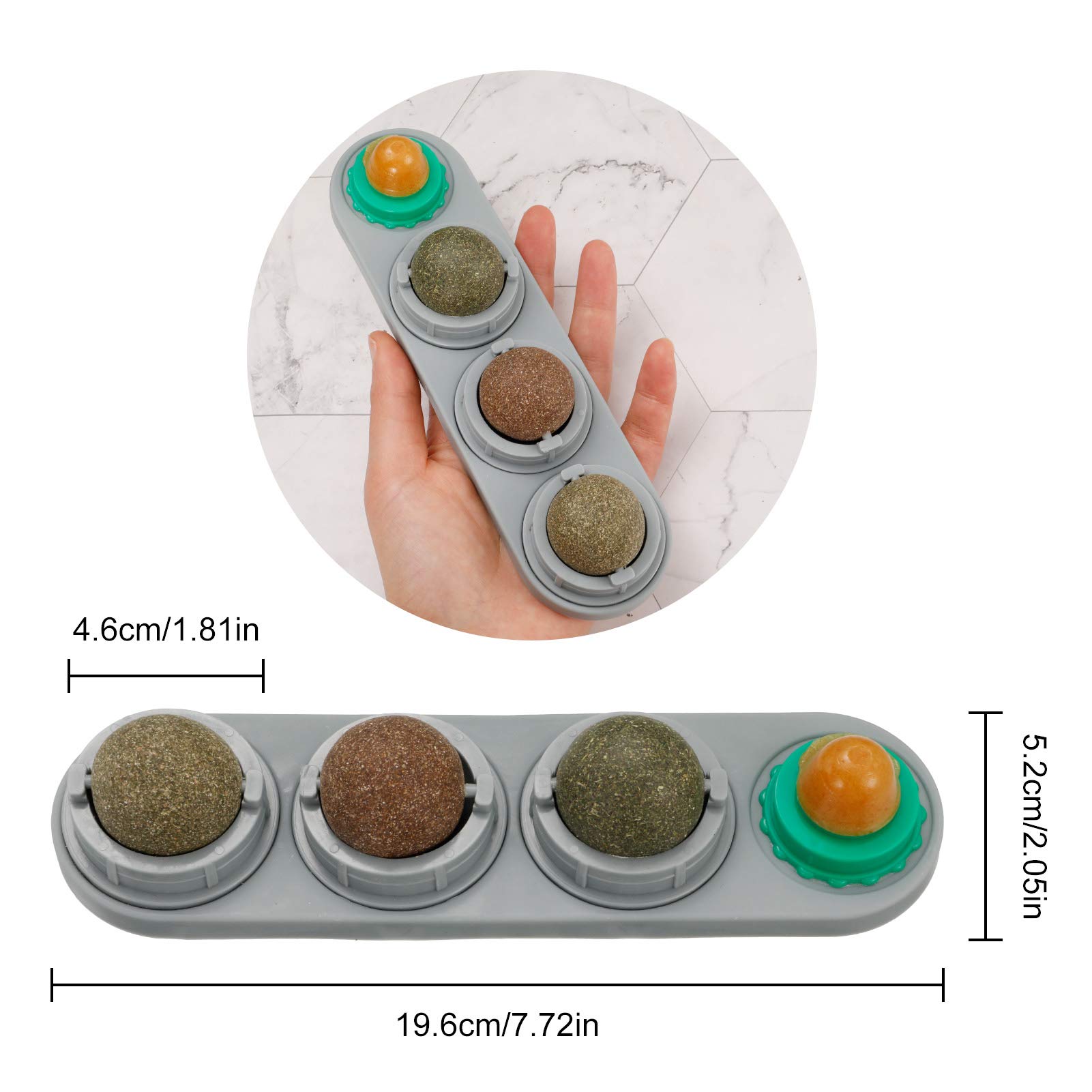 Rotatable Catnip Licking Balls - Edible Cat Toys for Kittens & Adult Cats - Fun Interactive Play & Stress Relief for Indoor Pets