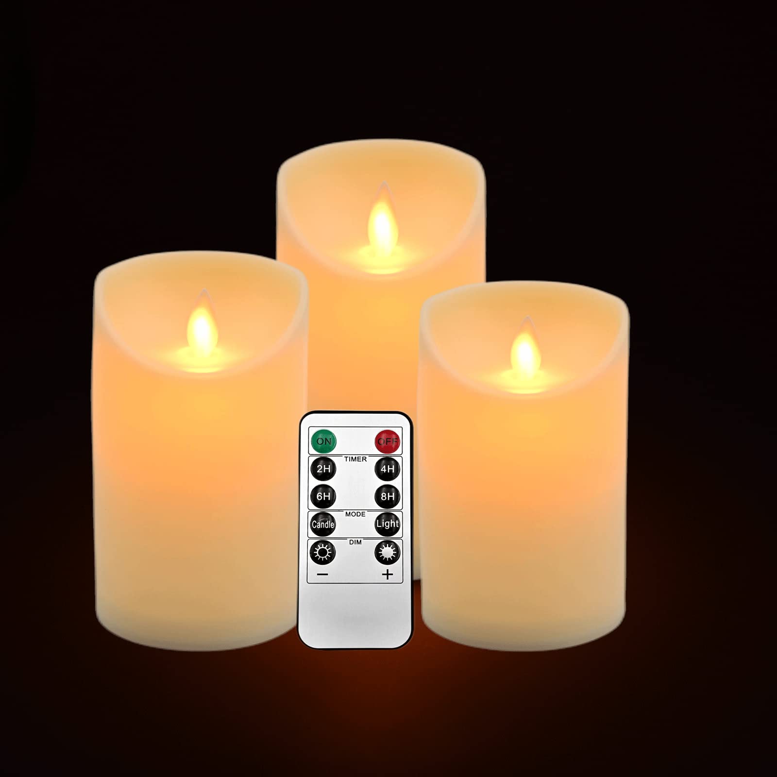 Flameless LED Candles with Remote & Timer - 3-Piece Set (4