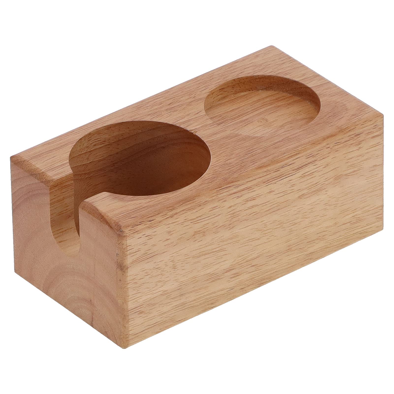 Premium Wooden Coffee Tamper Holder - Anti-Slip Textured Base for Stable Espresso Tamping | Barista Tool for Home Kitchen & Coffee Bars | Perfect for Espresso Machines & Coffee Stations (Wood Color)