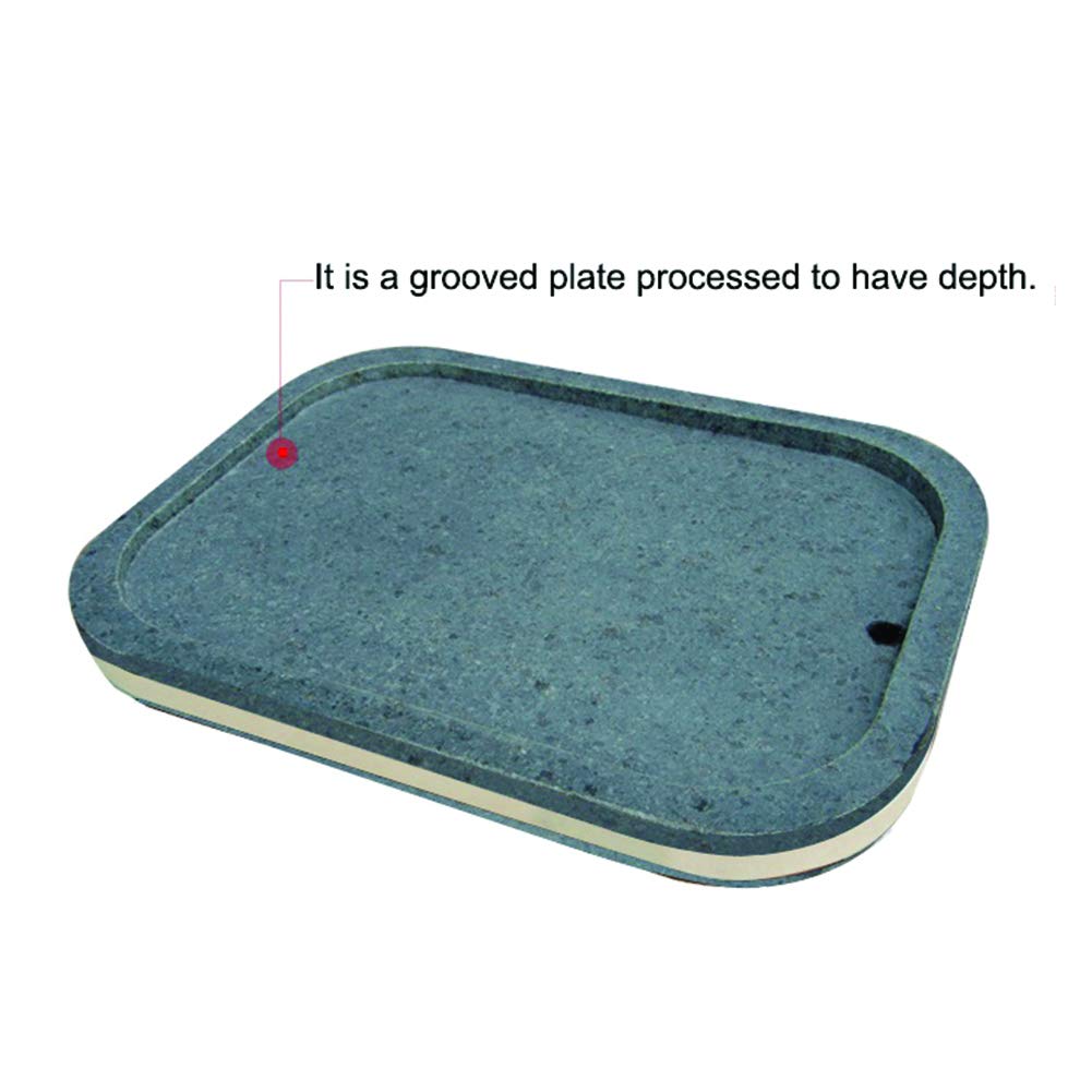 Jangsoo Gobdol Korean BBQ Stone Grill - Extra Large Natural Stone Grill Pan for Pork Belly, Stovetop Barbecue, Home Cooking (11.8