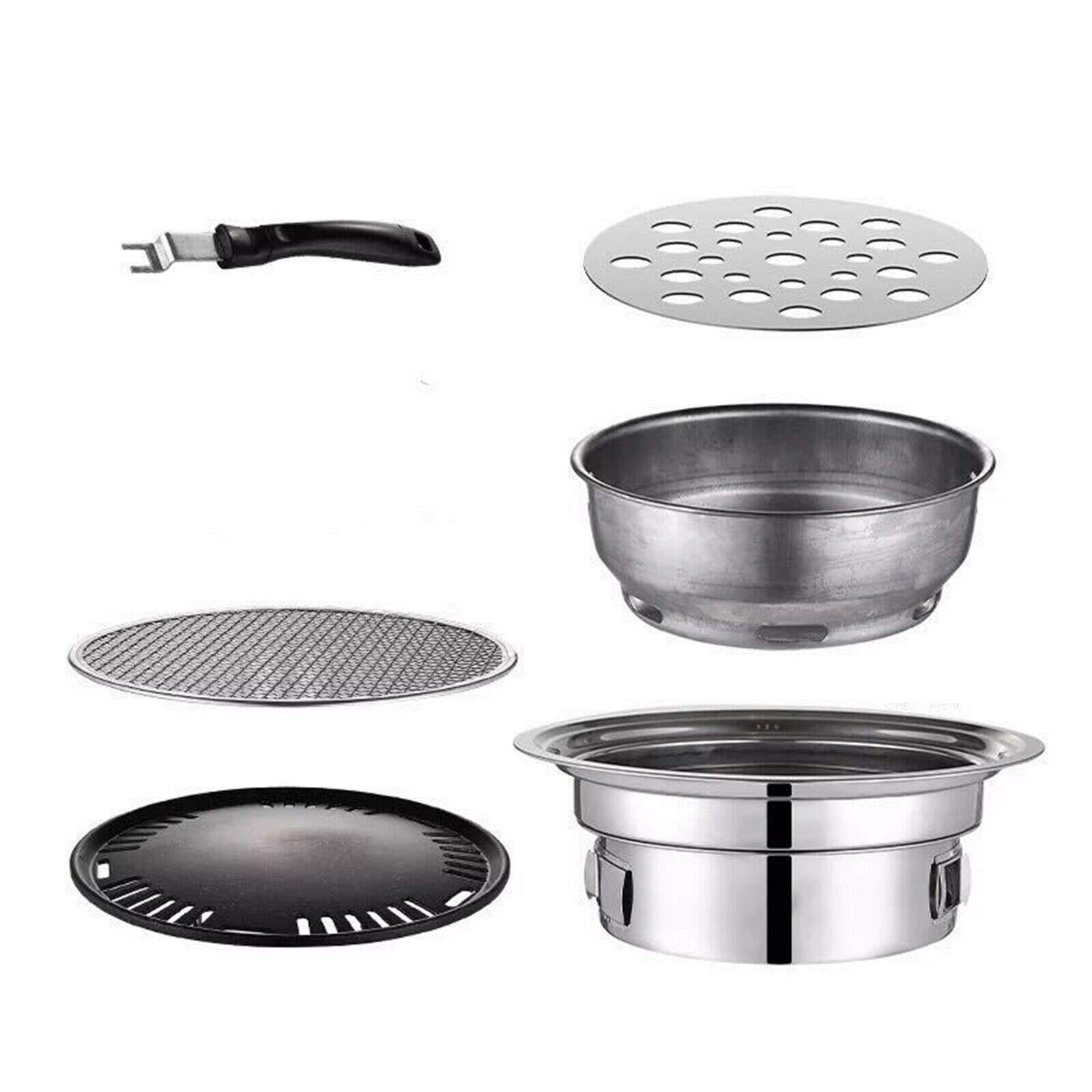 Portable Stainless Steel BBQ Grill - Outdoor Camping for 1-5 People