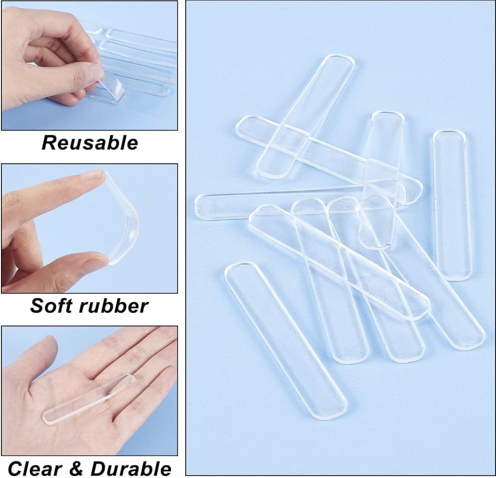 Qenixo® 10-Pack Clear Door Bumpers - 2.24 Inch Soft Self-Adhesive Wall Protectors for Door Knobs & Handles - No-Slip Silicone Stopper Guards for Sliding Doors & Cabinets - Prevent Wall Damage & Reduce Noise