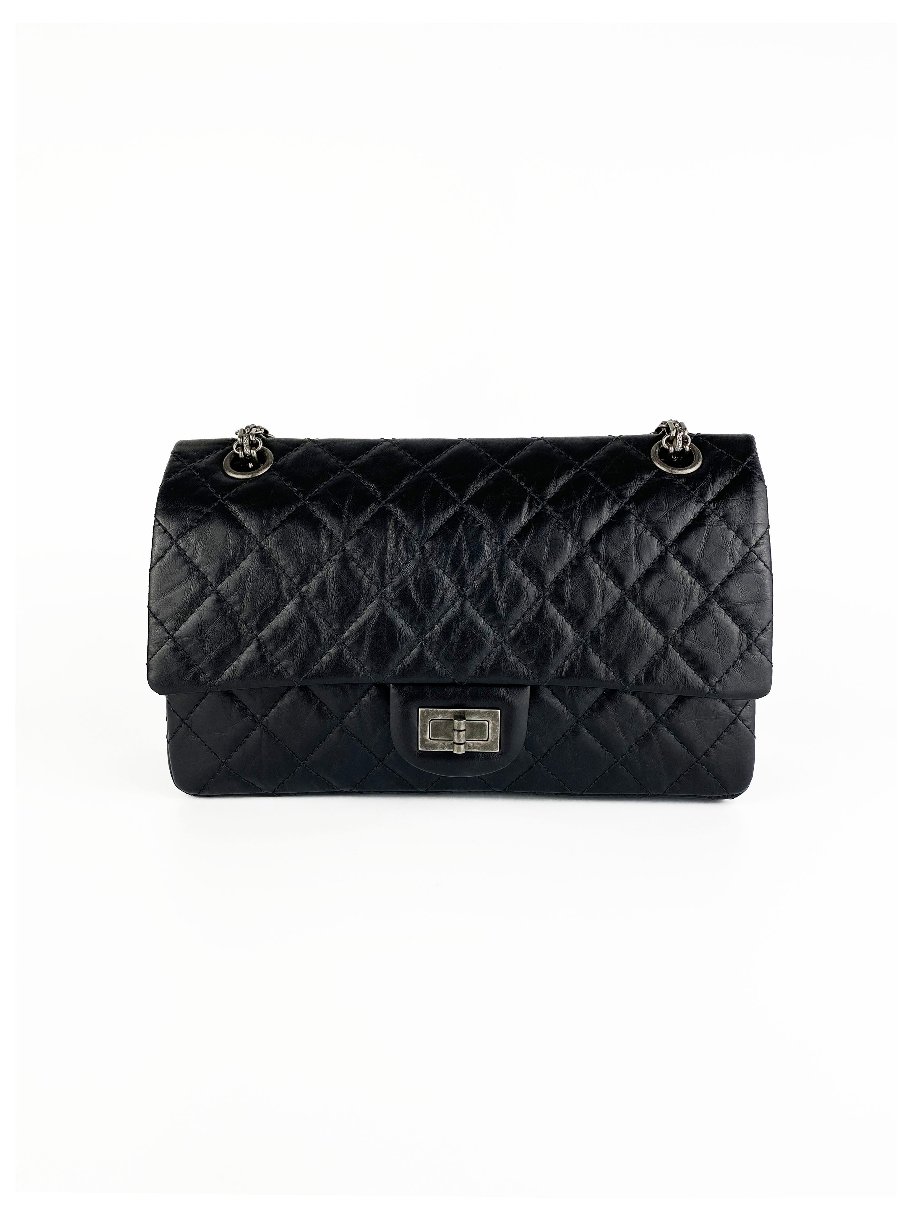 Chanel Black 2.55 Flap Bag - Classic Quilted Leather Shoulder Bag for Women | Perfect for Work, Evening Events & Luxury Fashion Accessories