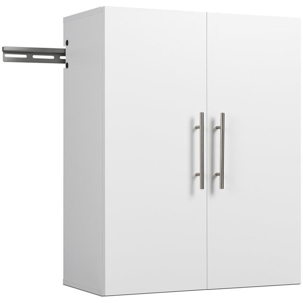 White Wall Mounted Garage Cabinet Set - 2 Piece for Home Storage