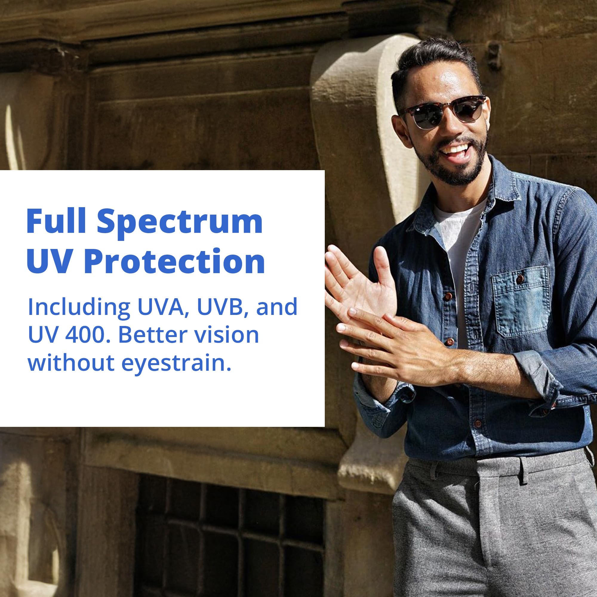 Polarized Browline Folding Sunglasses for Men & Women - UV400 Protection Blocks UVA/UVB - Includes Premium Leather Case - Perfect for Travel, Driving & Outdoor Activities