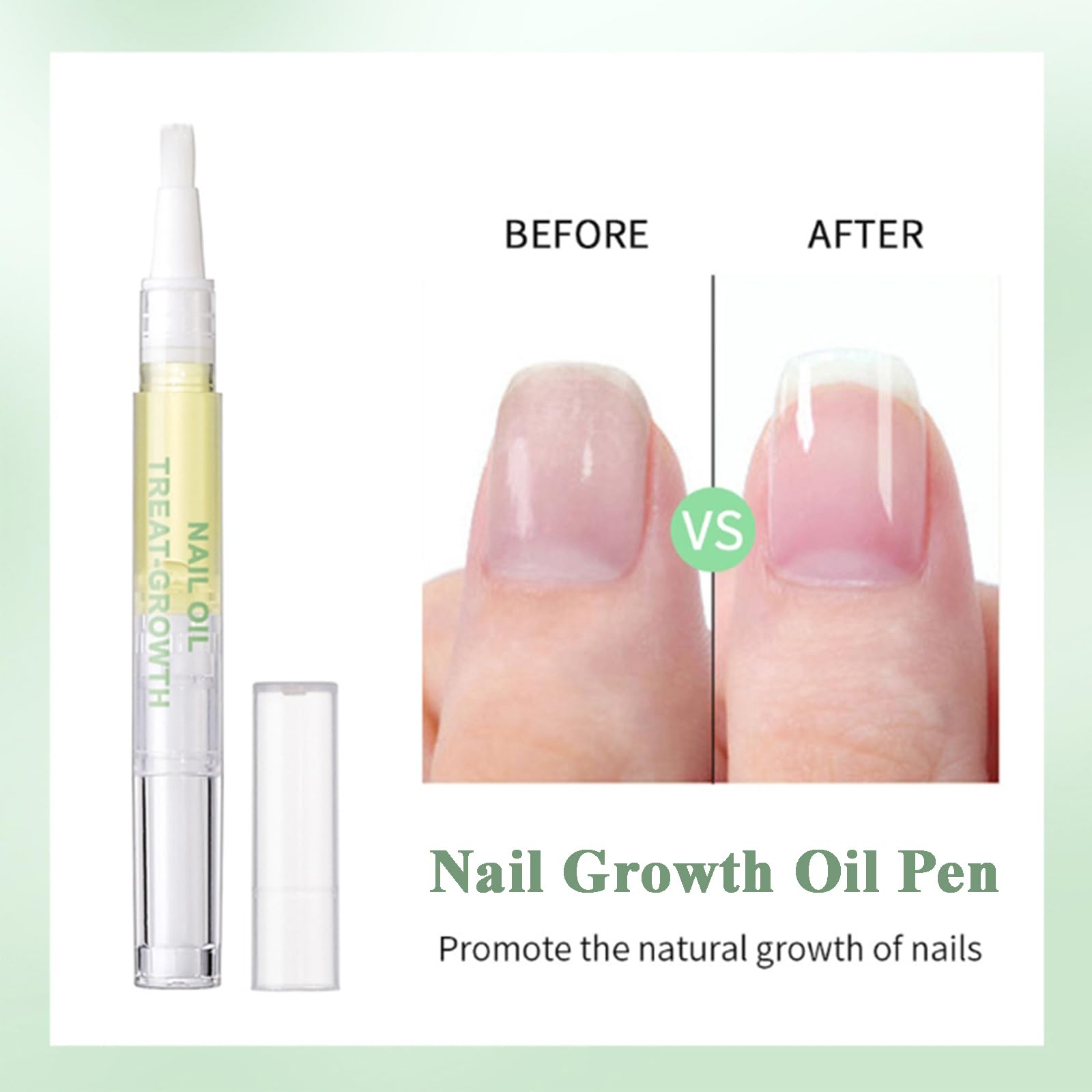Nail Growth Oil Pen - Natural Cuticle Treatment for Stronger Nails | Nail Strengthener Serum for Damaged & Brittle Nails | Moisturizing Nail Care for Manicures & Healthy Growth