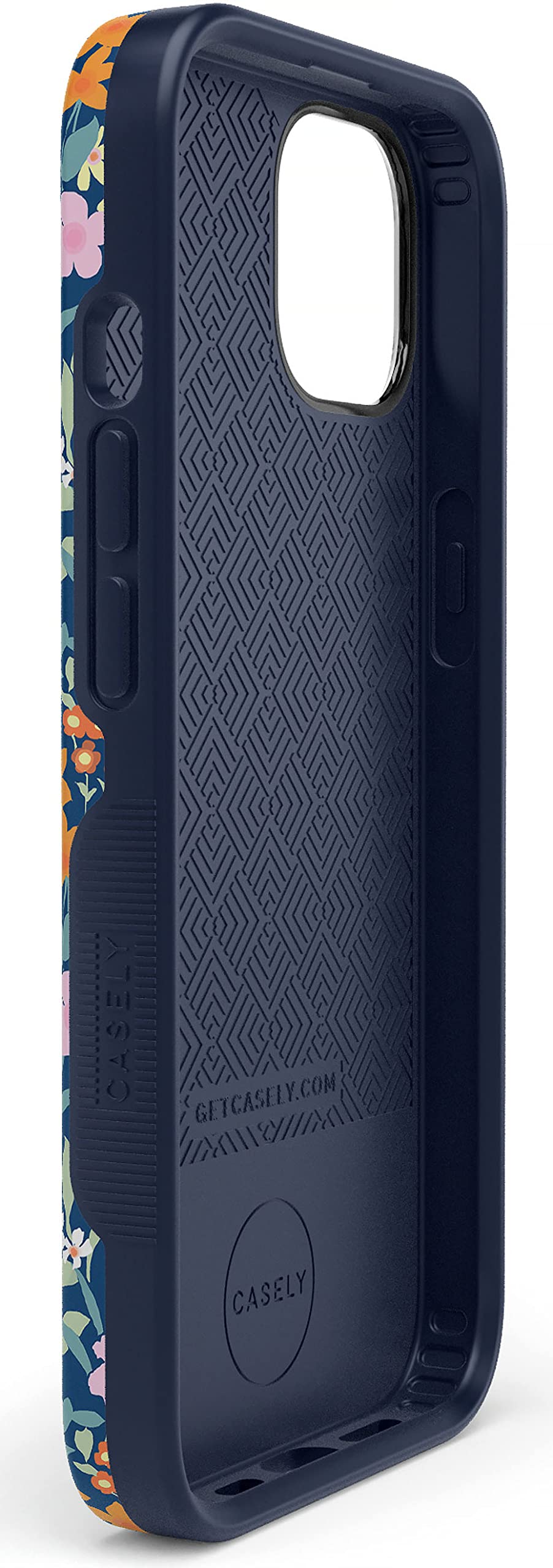Casely iPhone 13 Case with MagSafe - Navy Blue Floral Design Protective Phone Cover | Perfect for Everyday Use, Work & Travel