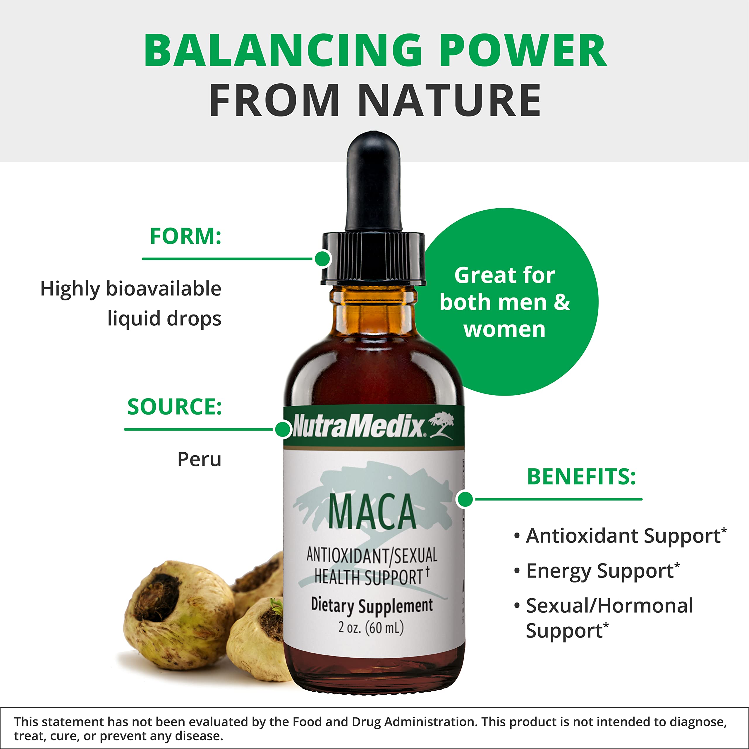 NutraMedix Maca Liquid Tincture - Organic Peruvian Maca Root Extract Supplement for Women's Hormonal Balance, Energy & Mood Support - Vegan, Non-GMO Herbal Drops (2oz/60ml) - Perfect for Daily Wellness, Stress Relief & Natural Hormone Regulation