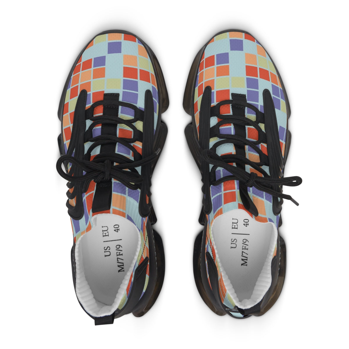 Women's Breathable Mesh Sneakers with Colorful Checkered Print - Lightweight Running Shoes for Women - Perfect for Jogging, Gym Workouts & Casual Wear
