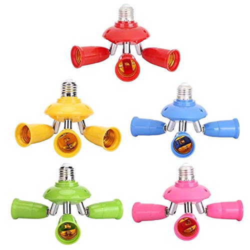 3-in-1 E27 to E27 Bulb Holder Socket Splitter - Adjustable LED Light Bulb Adapter for Lamps (Green) - Perfect for Home Lighting, DIY Projects & Decorative Fixtures