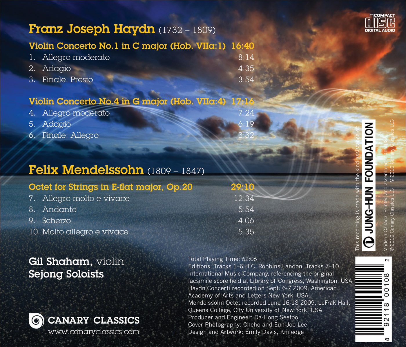 Mendelssohn Octet for Strings & Haydn Violin Concertos Nos. 1 & 4 - Classical Music CD for Relaxation, Study & Dinner Parties