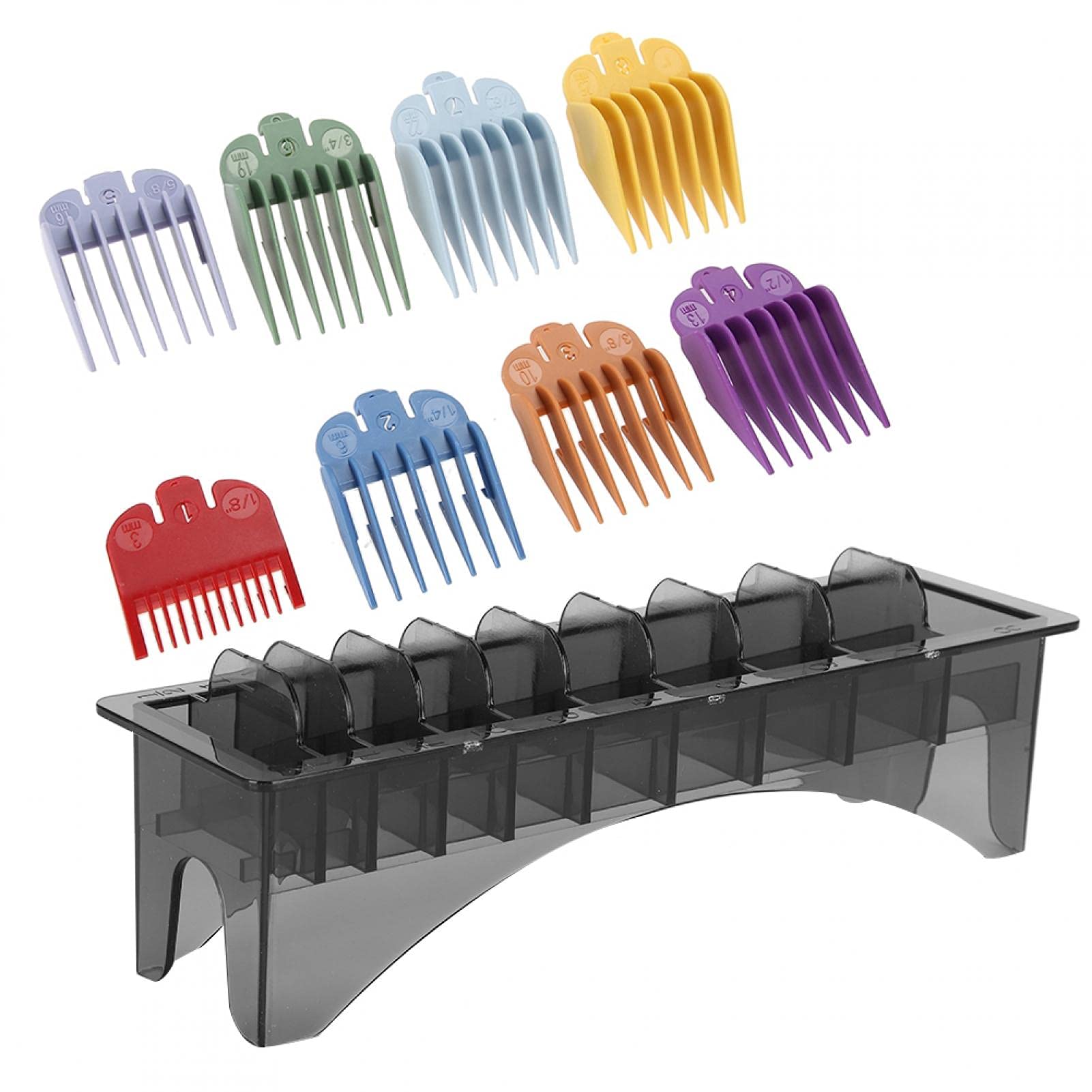 10 Grid Universal Hair Clipper Comb Storage Case - Plastic Barber Comb Organizer Box for Salon & Home Hairstyling - Perfect for Clipper Guards, Trimmer Attachments & Styling Tools