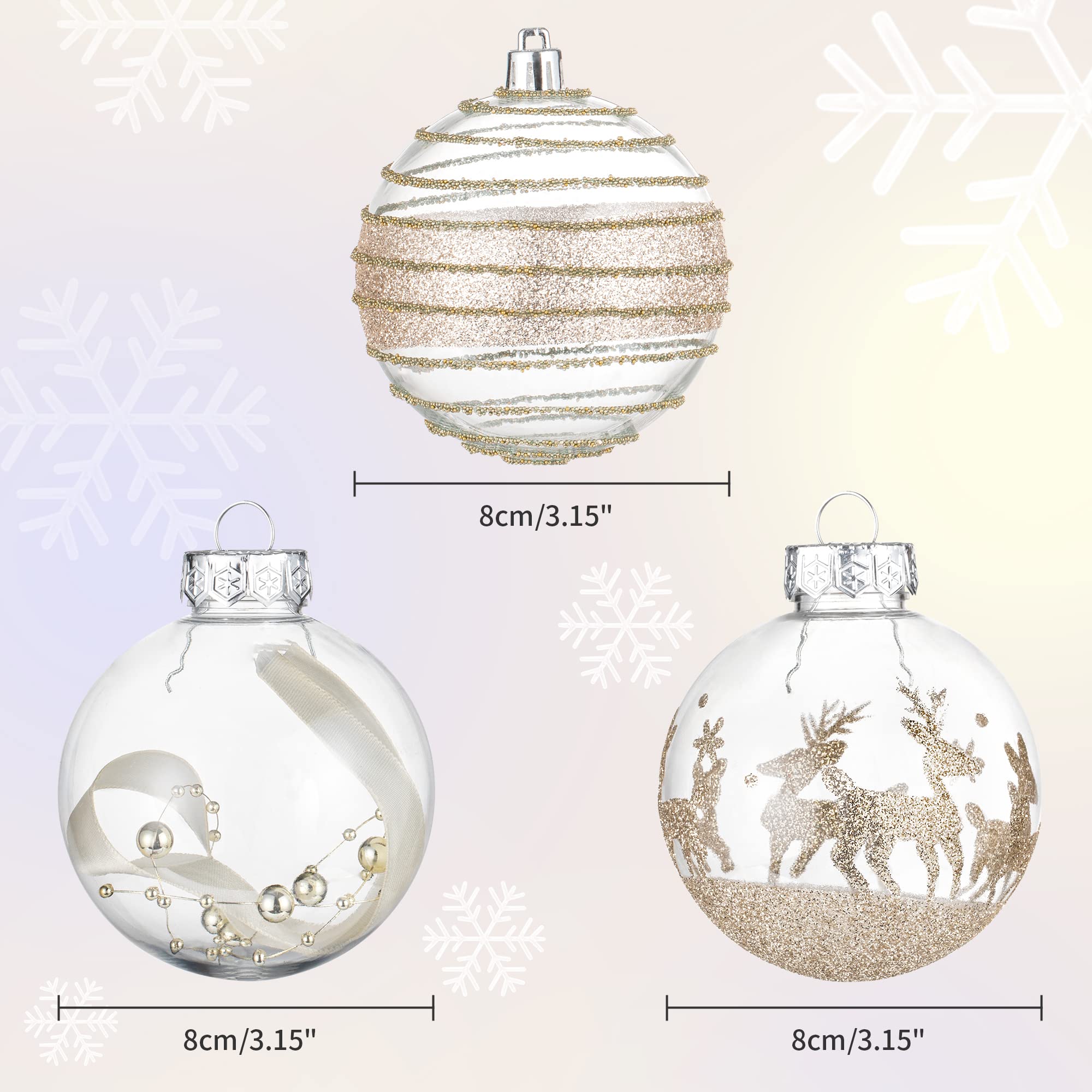 24ct Shatterproof Christmas Ball Ornaments for Tree & Wedding Decor