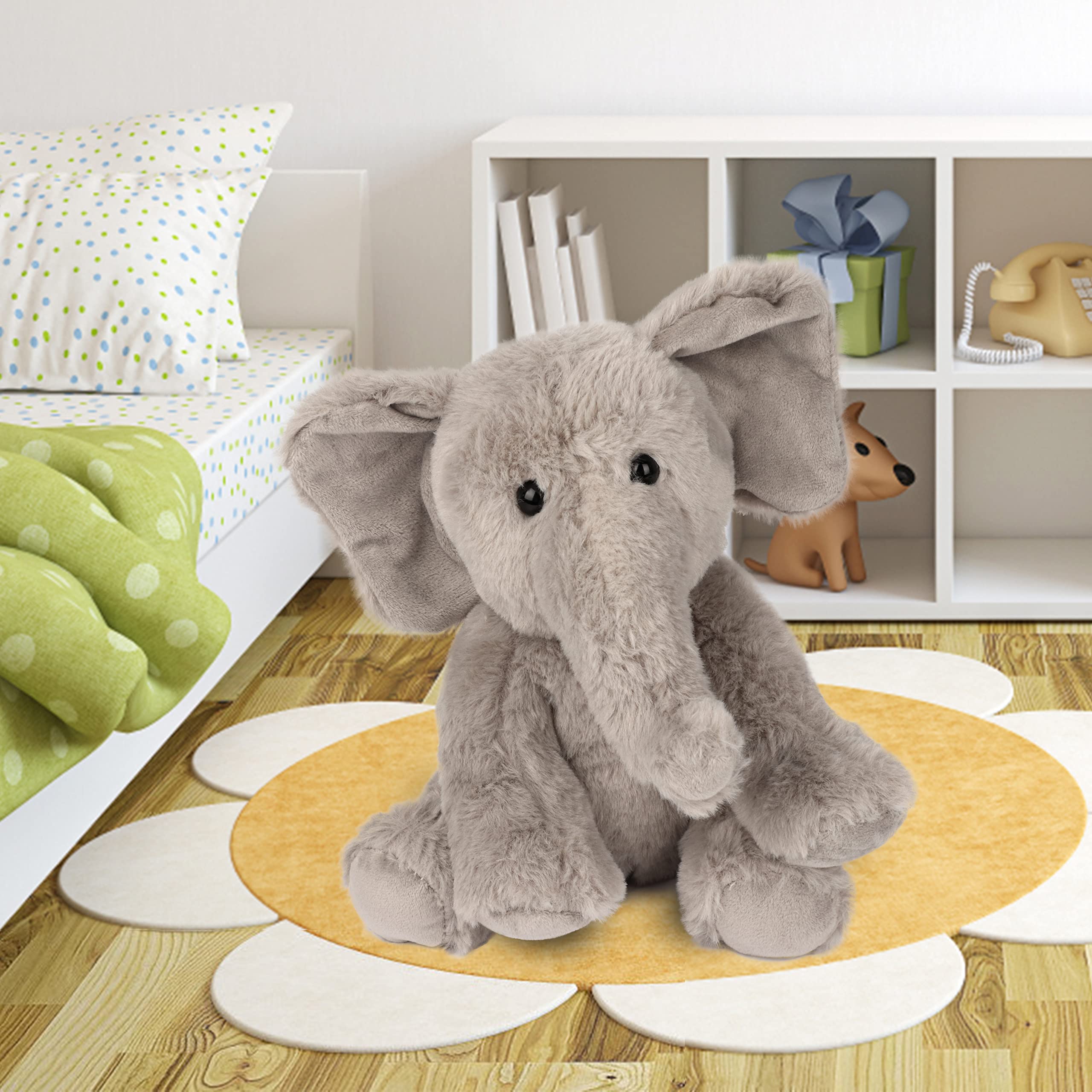 Easfan 10'' Gray Elephant Stuffed Animal - Ultra Soft Plush Toy for Kids, Boys & Girls | Cuddly Elephant Plushie for Birthday, Holiday Gifts & Room Decor | Perfect for Nursery, Bedroom & Playtime