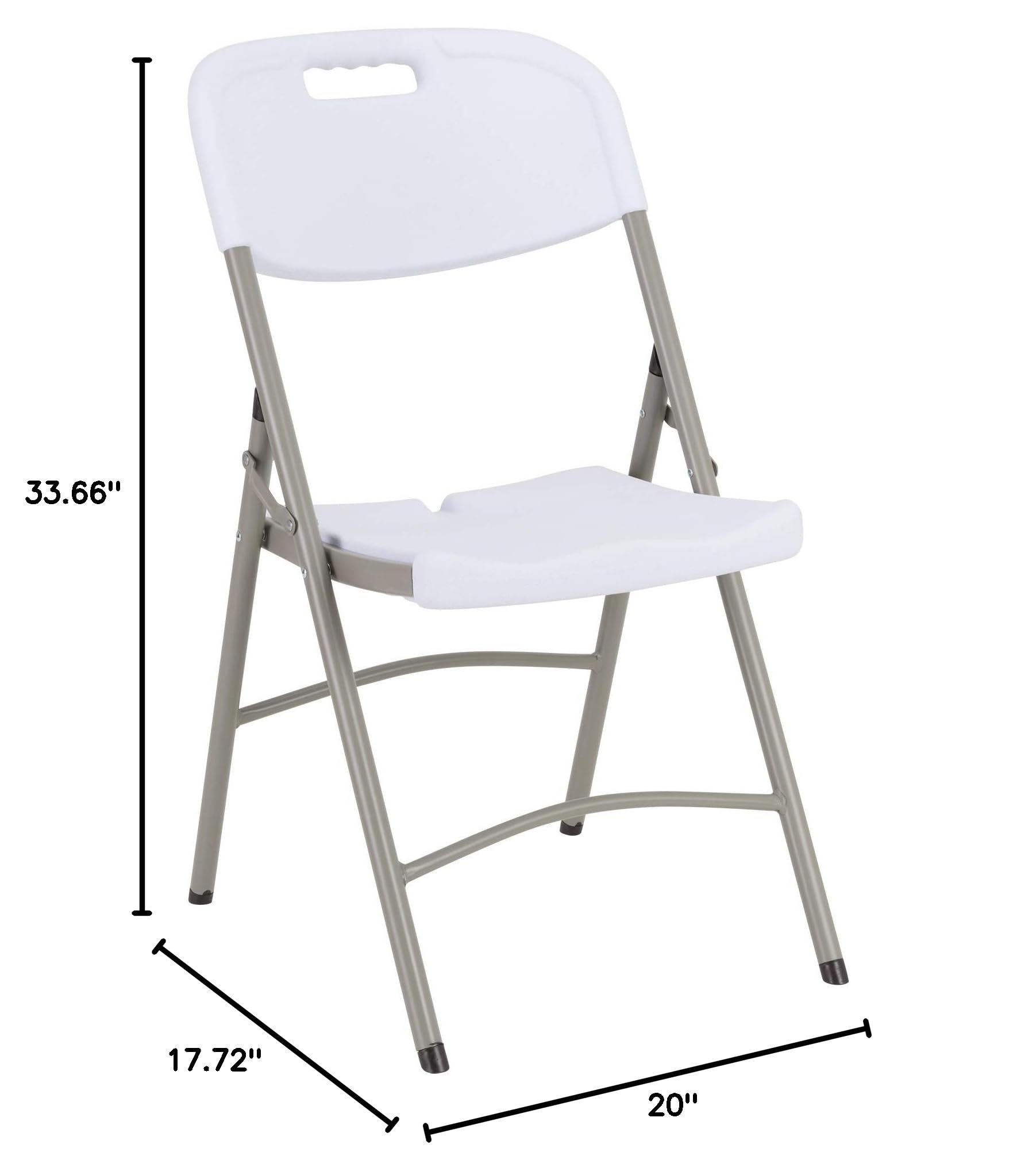 Norwood Commercial Folding Chairs Set of 4 - 400 lb Capacity Heavy Duty Plastic Stackable Chairs for Indoor Outdoor Events, Parties, Weddings, Banquets - White Blow Molded Event Furniture