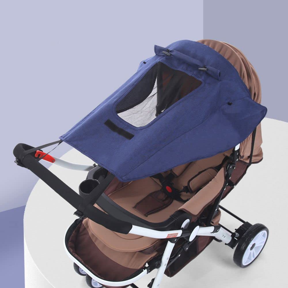 UV Protection Baby Stroller Sun Visor & Canopy Cover with Viewing Window - Breathable Sun Shade for High Landscape Strollers & Pushchairs (Navy Blue) | Perfect for Outdoor Walks, Park Visits & Beach Trips