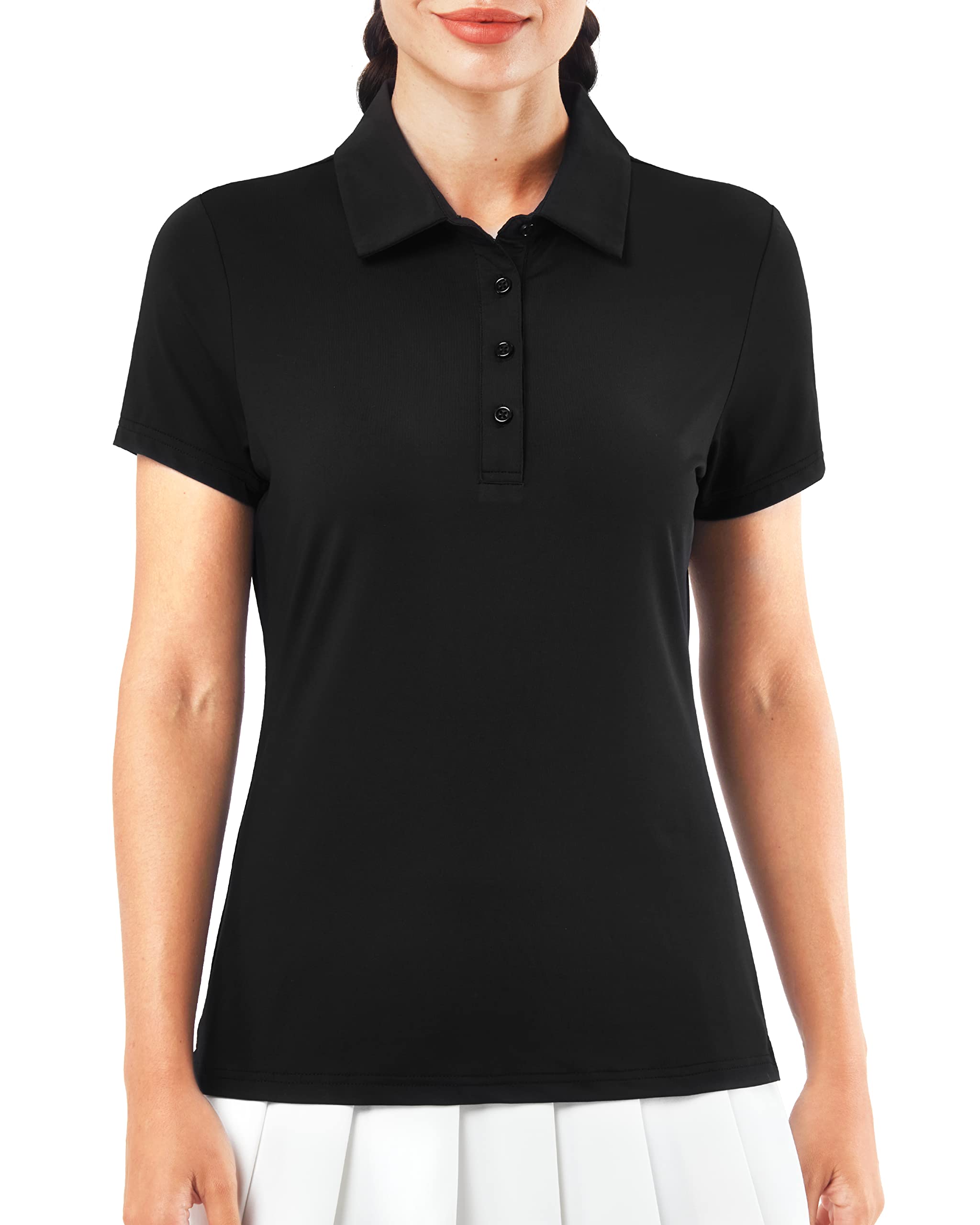 ISEEGZ Women's Golf Polo Shirt - Lightweight Quick-Dry Short/Long Sleeve Top for Workout, Office & Daily Wear - Breathable Performance Shirt for Golf, Tennis & Casual Outfits