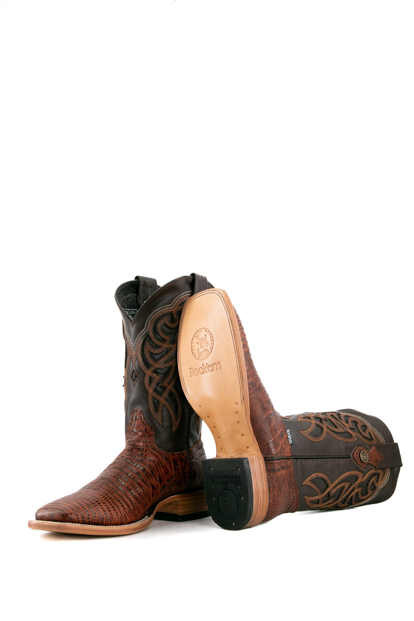 Lizard Square Toe Cowboy Boots for Men - Genuine Exotic Leather Western Boots with Comfortable Fit - Perfect for Rodeo, Country Dancing & Outdoor Adventures