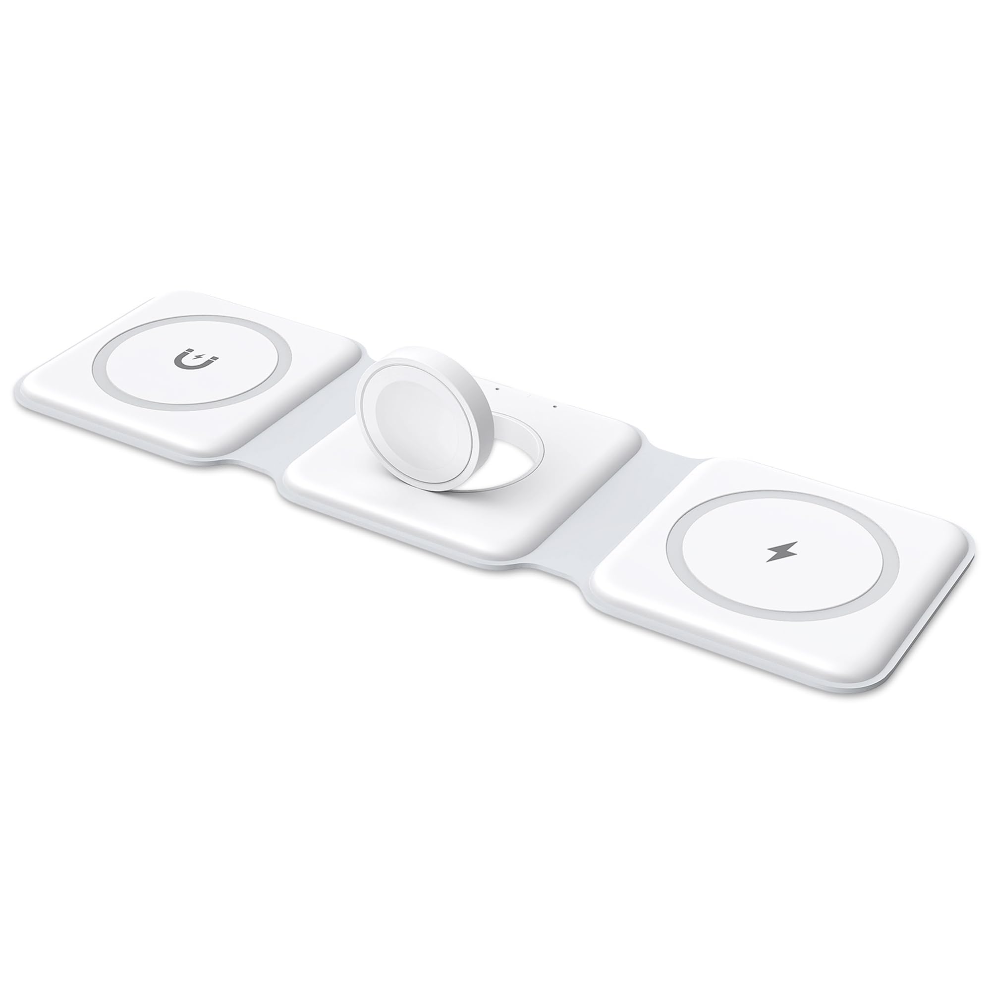 Ankilo 3-in-1 Foldable Magsafe Wireless Charging Station for iPhone 15/14/13/12 Series, Apple Watch & AirPods Pro | Portable Travel Charger for Multiple Devices | Perfect for Home, Office & Car Use (Adapter Not Included)